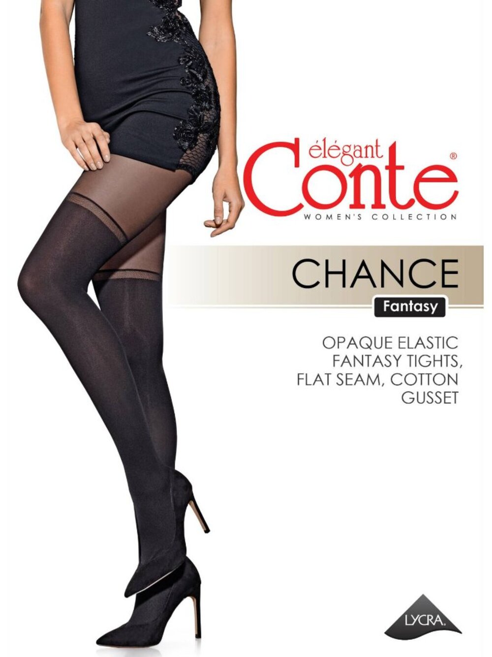 Conte Chance 50 Den - Fantasy Opaque Women's Tights with Imitation Golfs